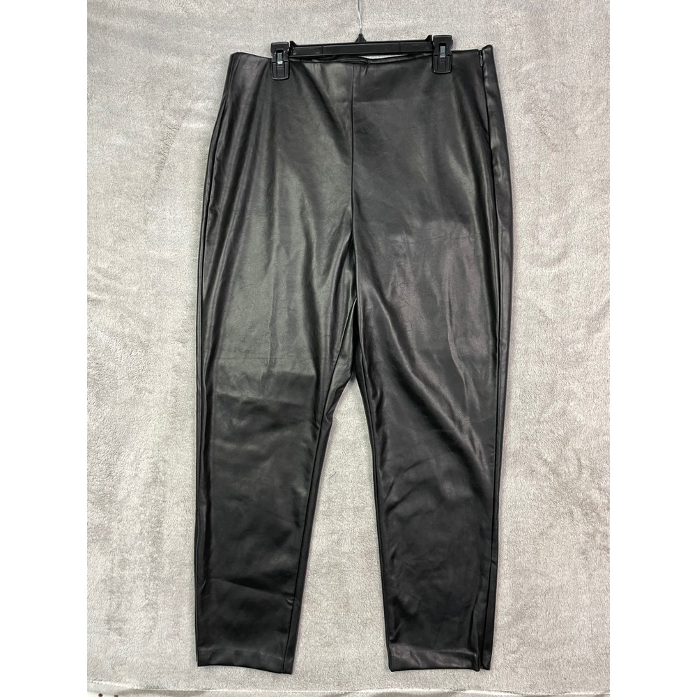 Old Navy Faux Leather Pants Womens 16 Extra High Rise Skinny Black NWT 16-REG
